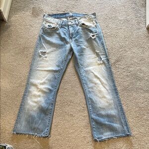 7 For All Mankind Light Blue Distressed Jeans